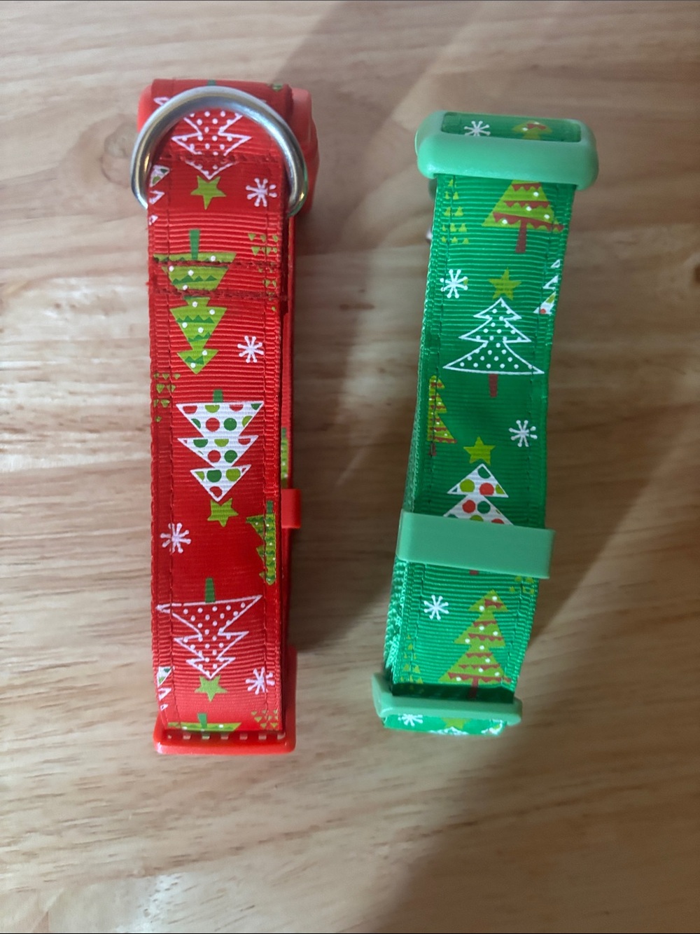 Christmas Dog Collars, Set of 2, Red and Green